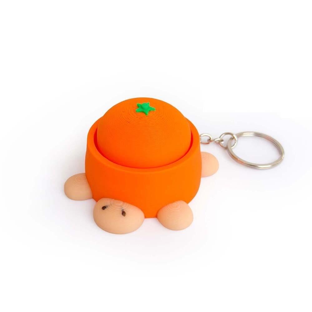 3D Printed Foods Clicker Key Chain Cat Paw Pendant Cartoon Tortoise Sensory Clicker Simulation Cake Love Heart