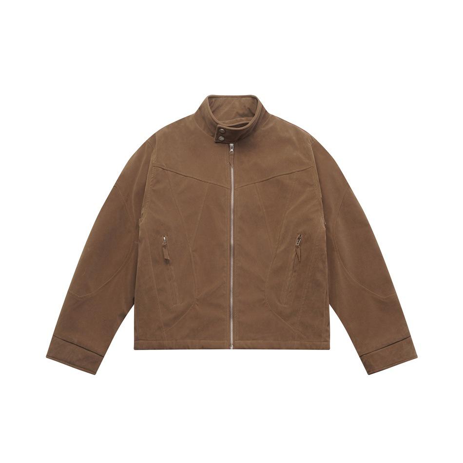 Мужская зимняя куртка Neverules в американском ретро стиле из замши с воротником-стойкой XXL