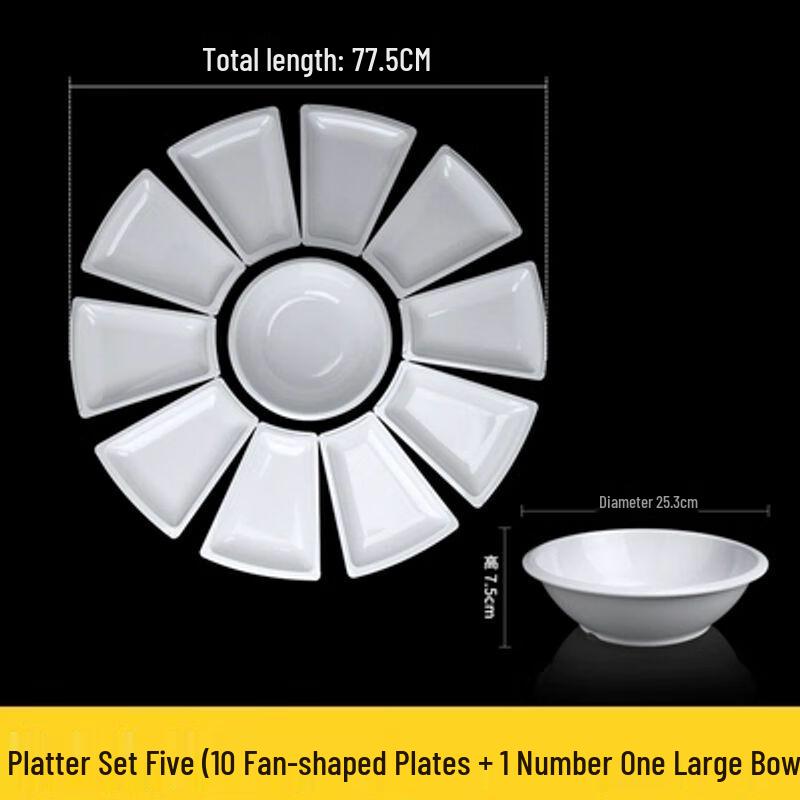 Xuan Kun Pai Melamine Tai Chi Bagua Serving Platter Set