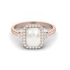 925 Sterling Silver Rose Vermeil 0.90 Cts Octagon Shape Pearl Solitaire Wedding Women Ring