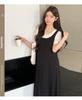 Stylish 2026 Summer Maternity Dress - Faux Two-Piece, Conceals Pregnancy