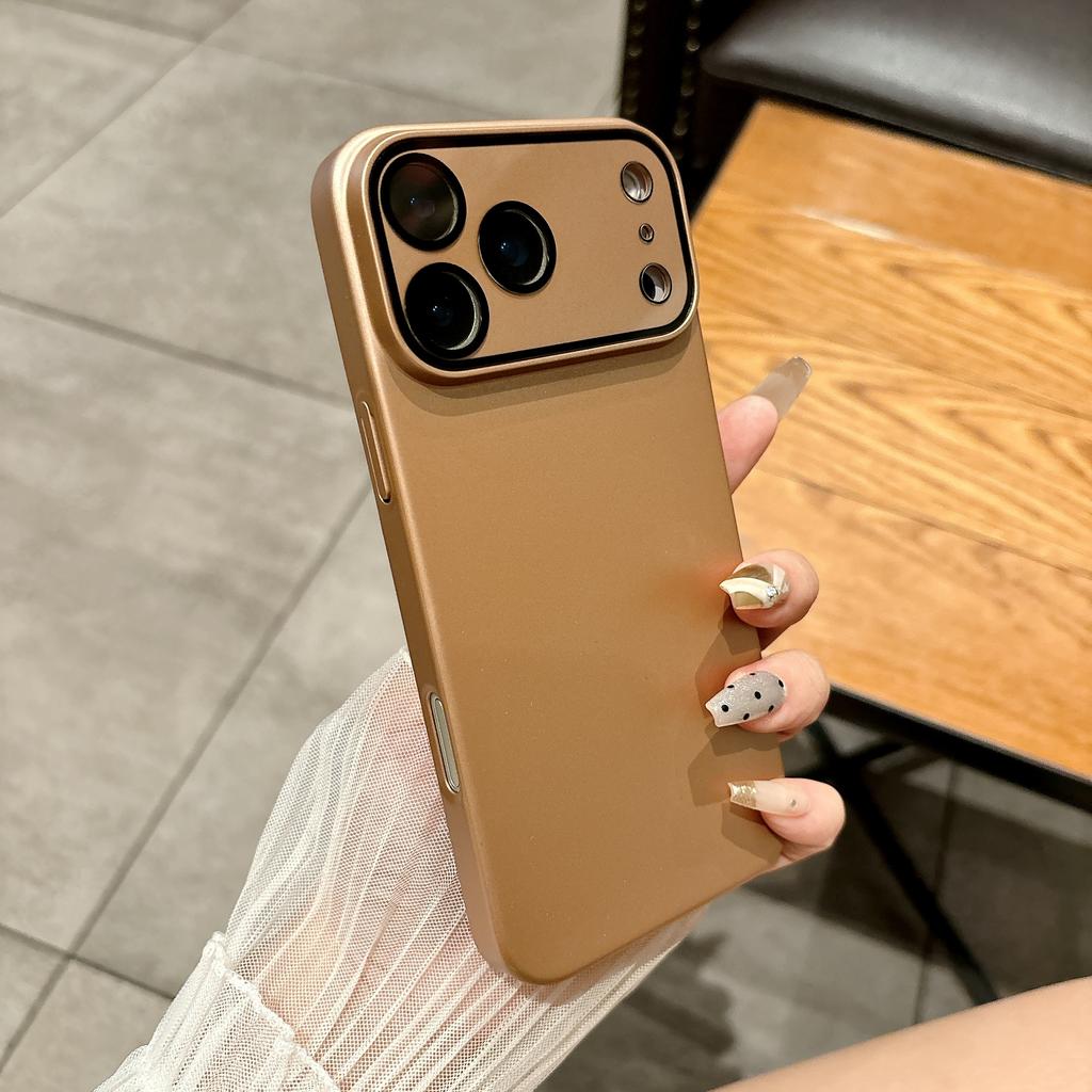 Matte PC Original Machine Feel Lens Protection Phone Case for iPhone 17 16 15 14 Plus 13 12 11 Pro Max Shockproof Bumper Cover