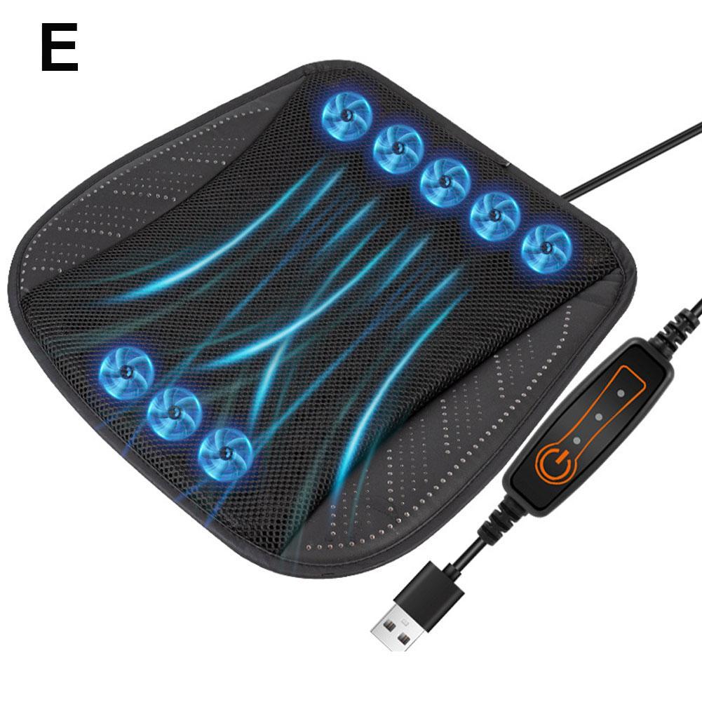 Summer Universal Car Cooling Cushion with 5/8 Fans, Three Wind Adjustment Cooled Chair Pad USB Seat Cushion Interior Accessories