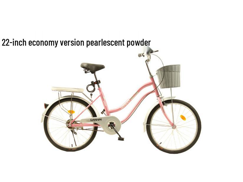 22-inch Unisex Bicycle for Commuting and Student Use - Lightweight, Medium and Large Sizes, Suitable for Cycling