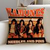 Punk RRamonesS Cushion Cover Breathable and skinfriendly linen pillowcase square removable and washable cushion