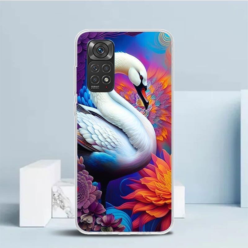 Black Swan Noble Phone Case For Xiaomi Redmi Note 15 14 14S 13 12S 12 Pro Plus 11S 11 11T 11E 10S 10 + Soft TPU Back Cover Redmi