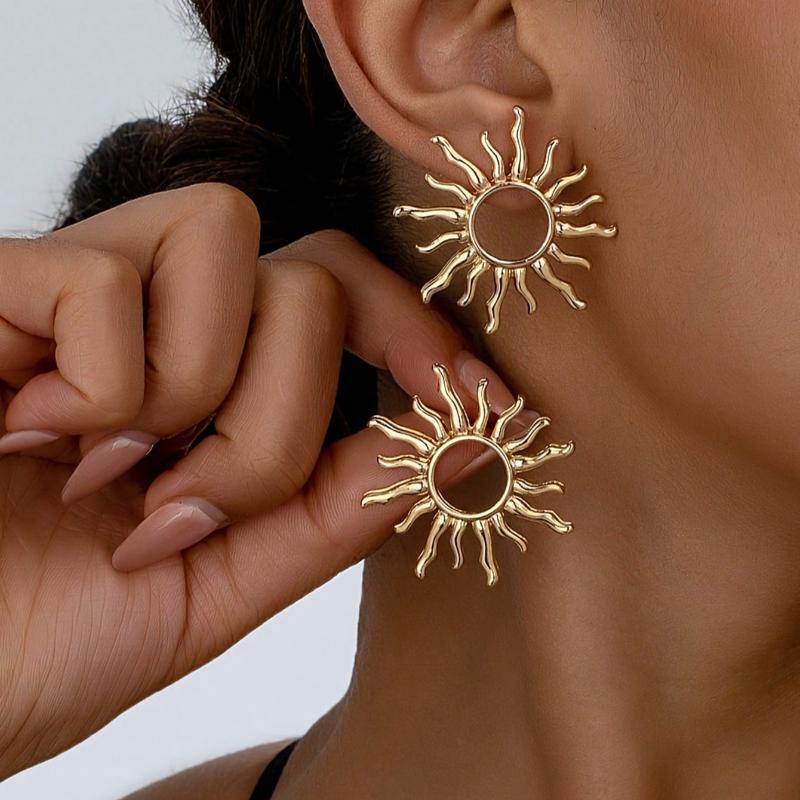 1 Pair Fashion Elegant Personalized Sunflower Stud Earrings