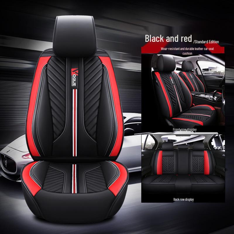 Cuscino Universale in Pelle per Sedile Auto per Quattro Stagioni, Adatto per Piccole Auto, SUV, Veicoli Fuoristrada e Coupé, Compatibile con Cinque Posti