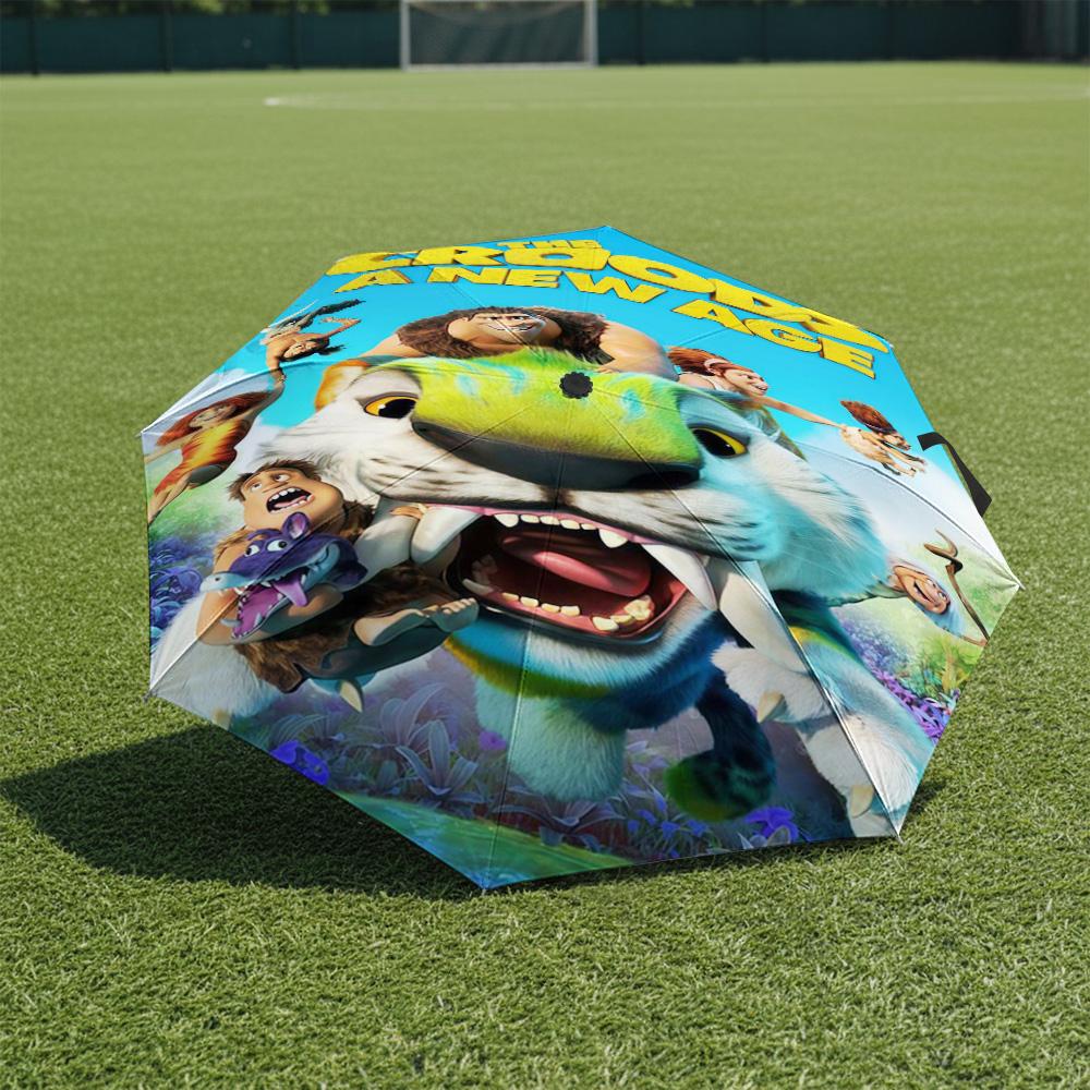 

1 PC Automatic Folding Umbrella-The Croods Pattern, Portable & Foldable Design with 8 Ribs, Christmas Birthday Gifts