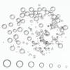 100pcs/bag  Big Hole Charm Beads Flat Round Loose Beads Stainless Steel Spacer Beads for DIY Jewelry Bracelets Making Findings