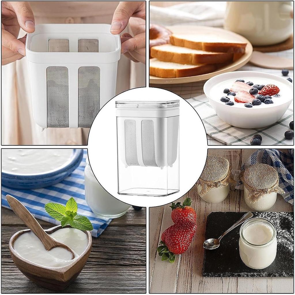 Yogurt Strainer 1800ML Reusable Filter with Bags Brush Set