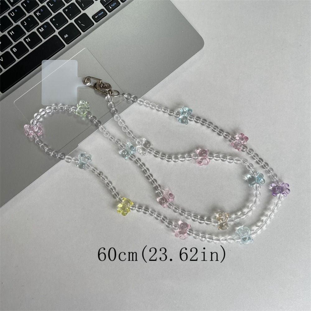 Long Long Crossbody Phone Chain Bow Cellphone Lanyard Kawaii Beads Phone Strap  Phone Accessories