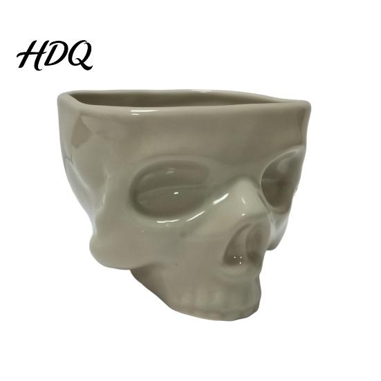 Spooky Home Decor 300/500ML Gothic Skull Bowl Ceramic Shaped Bowl for Cereal Pasta Functional Art Ice Cream Halloween Tabletop Skeleton Head Candy