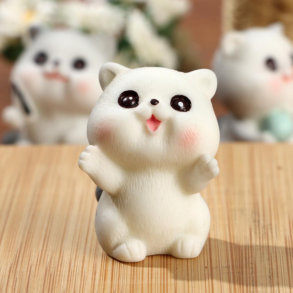 Dárková ozdoba Mini bytové dekorace Figurky Miniaturní roztomilá kočka Zahradní kotě pro děti Dětská pokojová dekorace Hračka Bytová dekorace