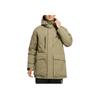 Adidas Down Parka With Solid Print Logo And Zipper Hood Men Outerwear Green HN2100