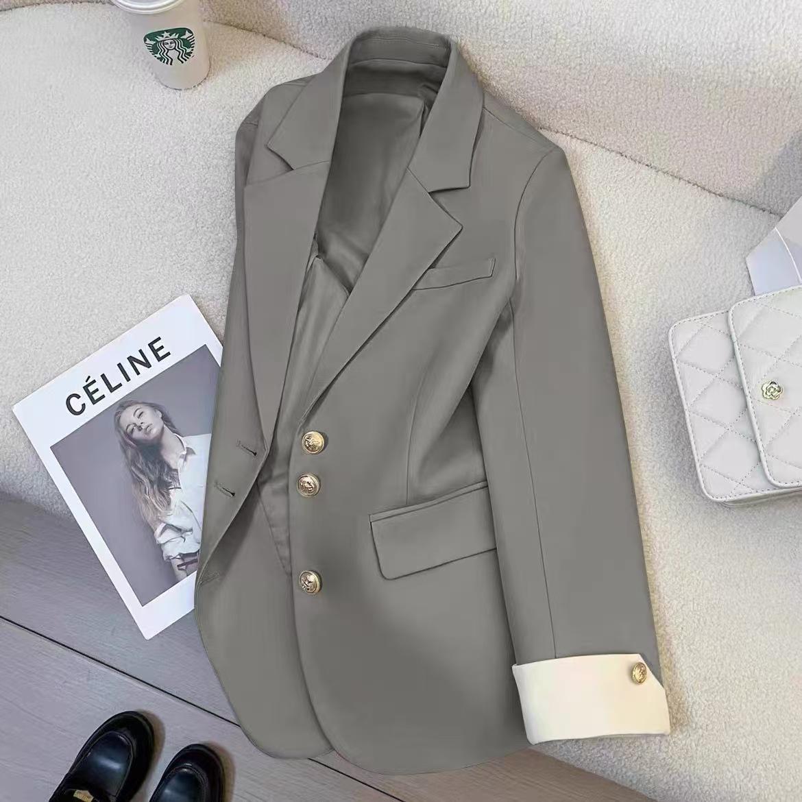 

Women s Casual Black Blazer: New Korean Style Spring/Autumn Jacket XL [60-67.5 kg]
