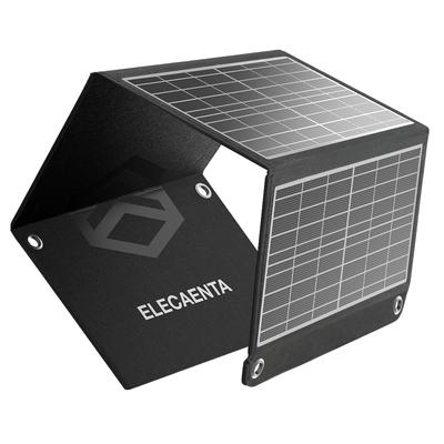ELECAENTA 22W Solar 2 USB Compact ETFE Solar Smartphone Charger for Emergency Compatible with iPhone and Android Panel, 5V/3A, Ports, Charger,