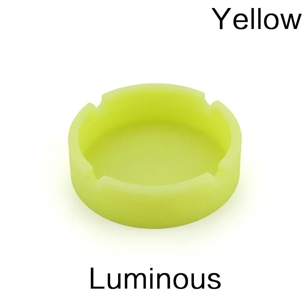 Fluorescent Silicone Ashtray Glow in the Dark Cigarette Holder Colorful Round Durable Smoking Accessories for Indoor Outdoor