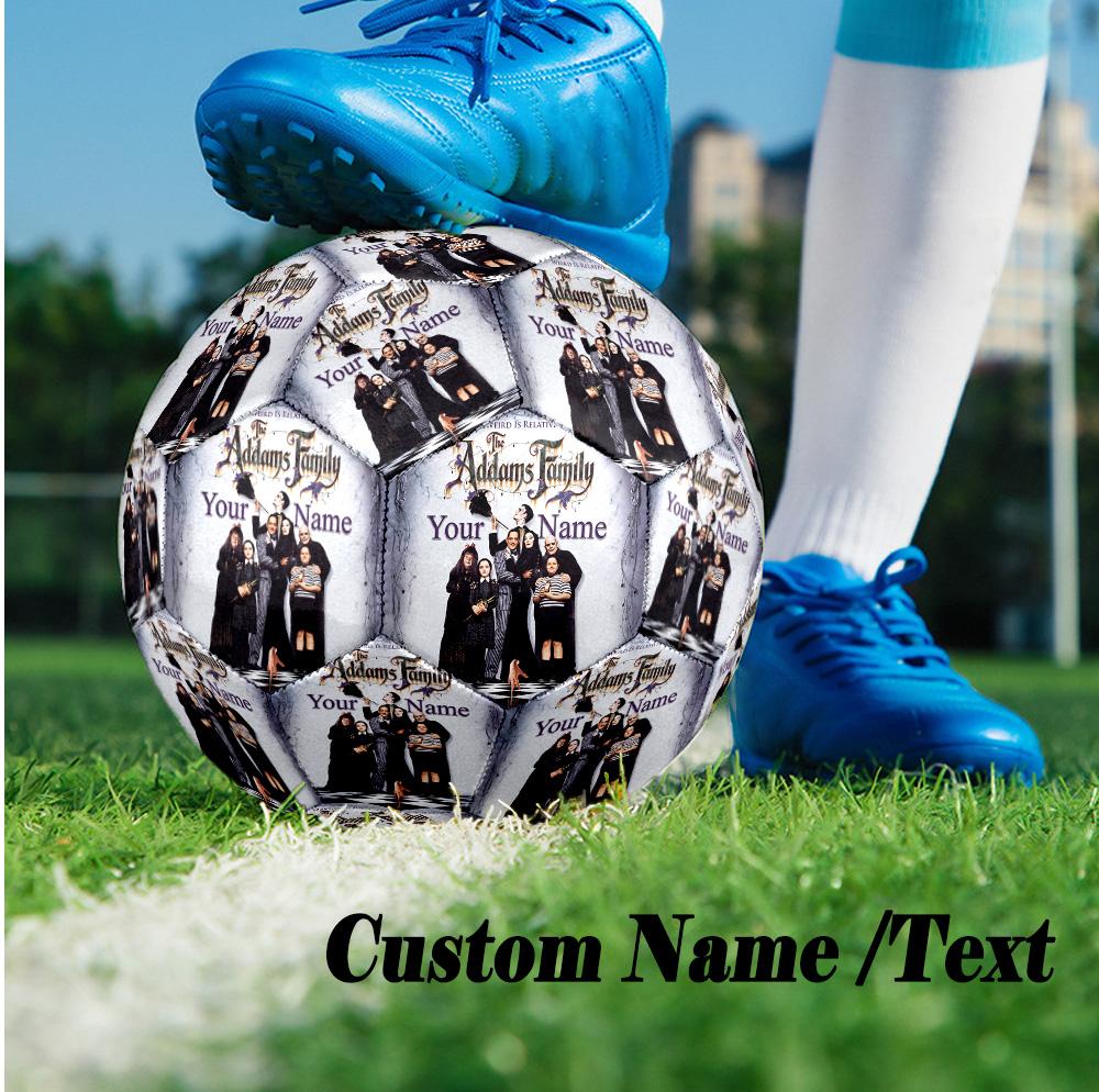 Custom Text Size 5 Soccer Ball, Standard Match Football For OutdoorThe Addams Family