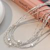 S999 Sterling Silver Elegant Square Necklace for Women, Versatile & Fashionable, Light Luxury, Simple Ins Cold Aesthetic, Personalized Design