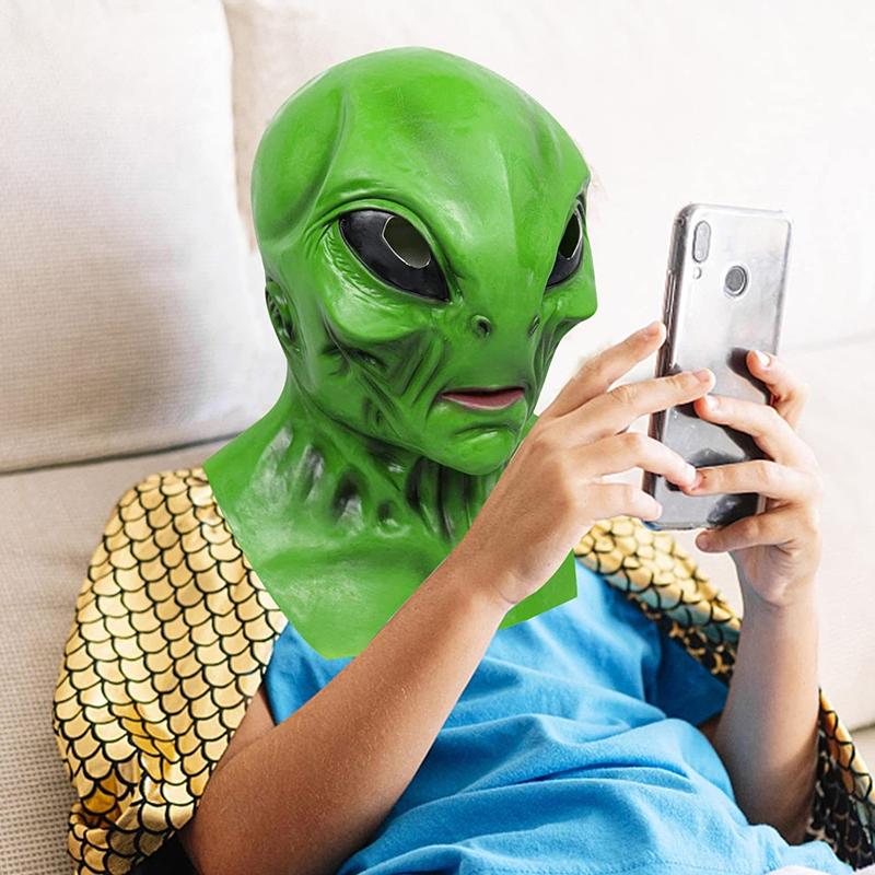 Halloween Alien Mask Scary Latex Mask Full Head Mask For Halloween Costume Party Prop