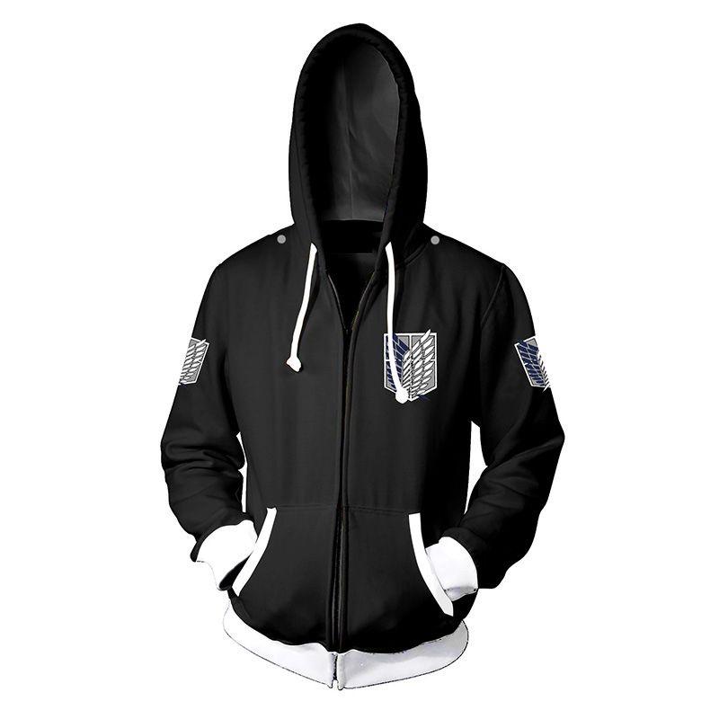 Premium Attack On Titan Hoodie Hooded Sweater Sweatshirt Zipper Coat Cosplay Costume For Fans