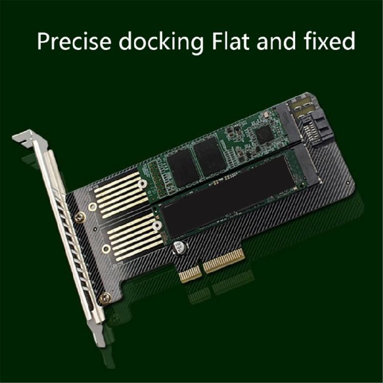 M.2 NVME Accelerator-kort Dubbla SSD-enheter till PCIE-adapterkort Stöder M+B-nyckel SSD-enheter till PCIE-omvandlare NVME-adapterkort