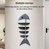 Wall Shelves Fish-Shaped Organizer Shelf Wall Decorations Bookshelf Rustic Home Decor for Bathroom Laundry Room Renters Seaside