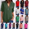 Damenmode, lässig, einfarbig, kurzärmelig, Blusen und Hemden mit Polokragen
