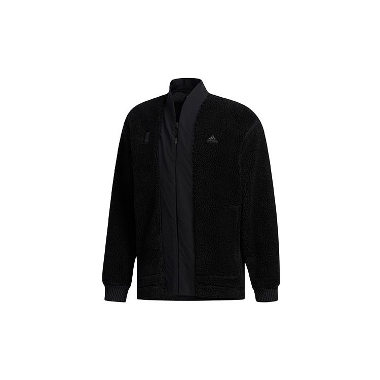 Adidas Velvet Jackets Men's Black Stand Collar Moderate FM9351