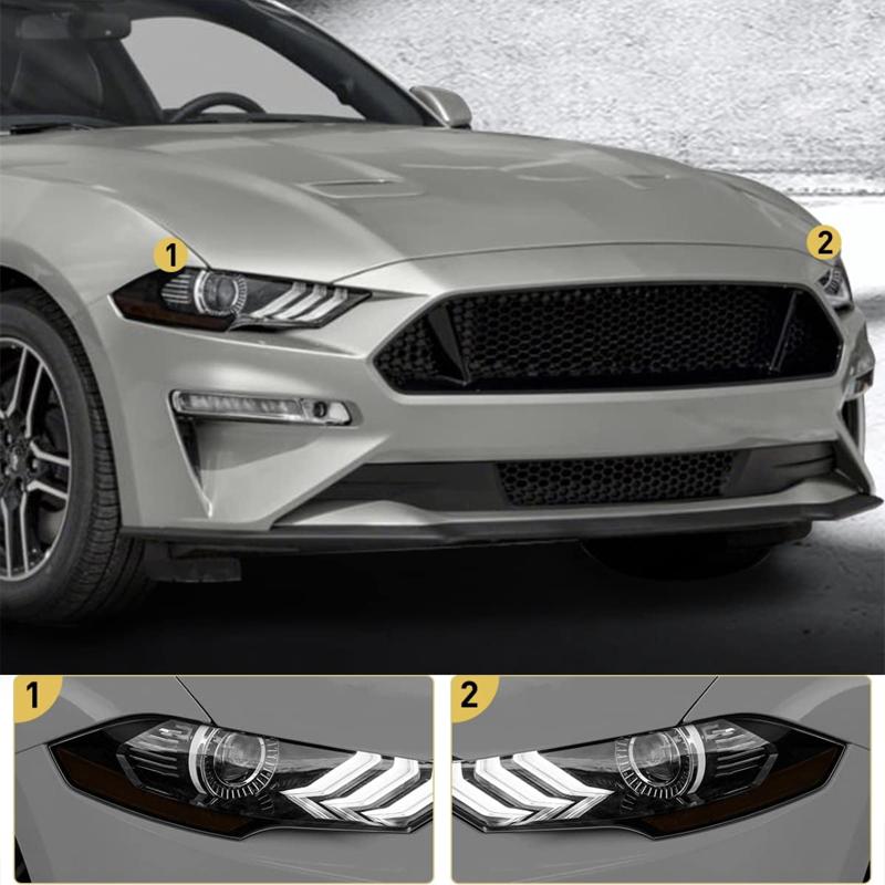 

Headlight Side Marker Tint Vinyl Headlight Decal Pre-Cut Cover Overlay Cover Compatible 2018- Ford Mustang