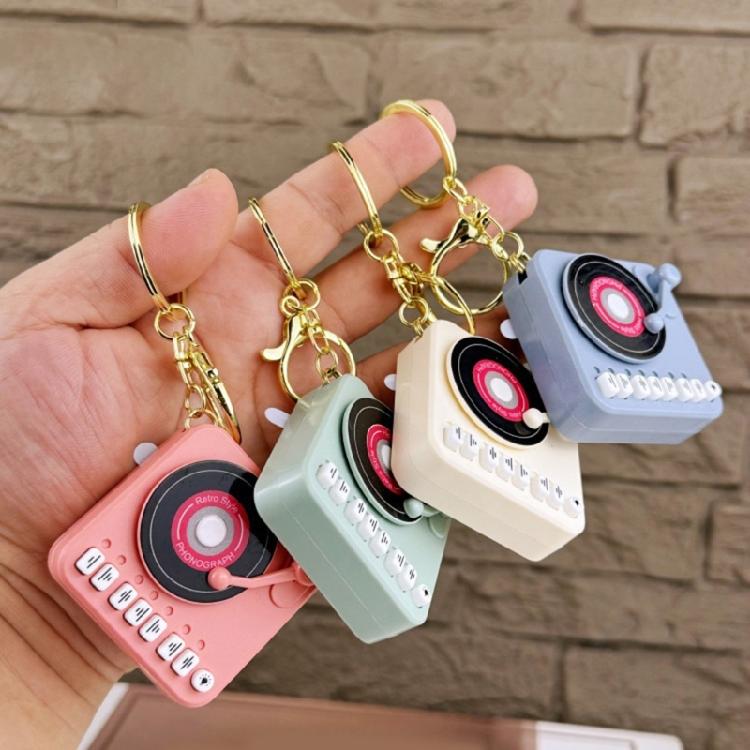 Stylish Retro Turntables Music Player Keychain Music Box Birthday Gift for Trendsetters and DJ Musics Enthusiasts