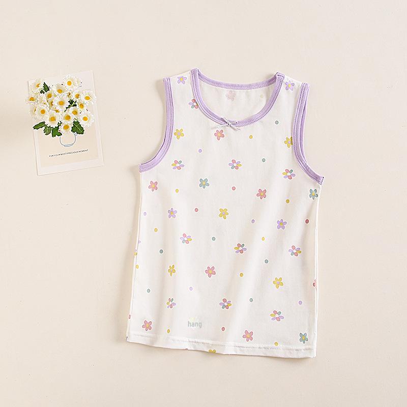 Girls' Cotton Summer Vest - Soft Korean Sling for Children