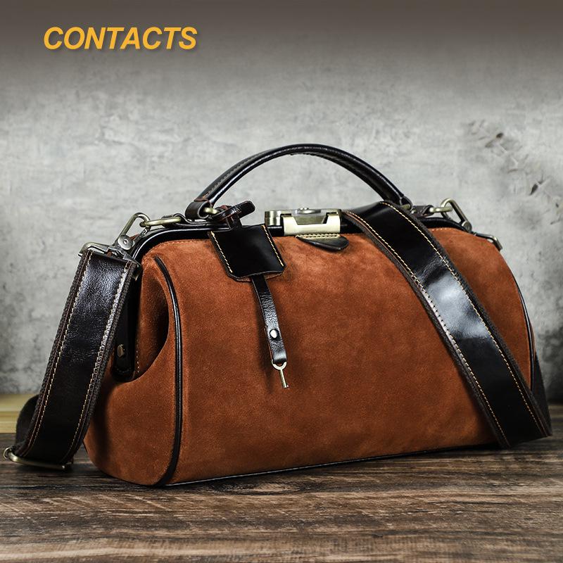 KOSÉ Glossy Suede Metal Buckle Women s Leather Crossbody Handbag