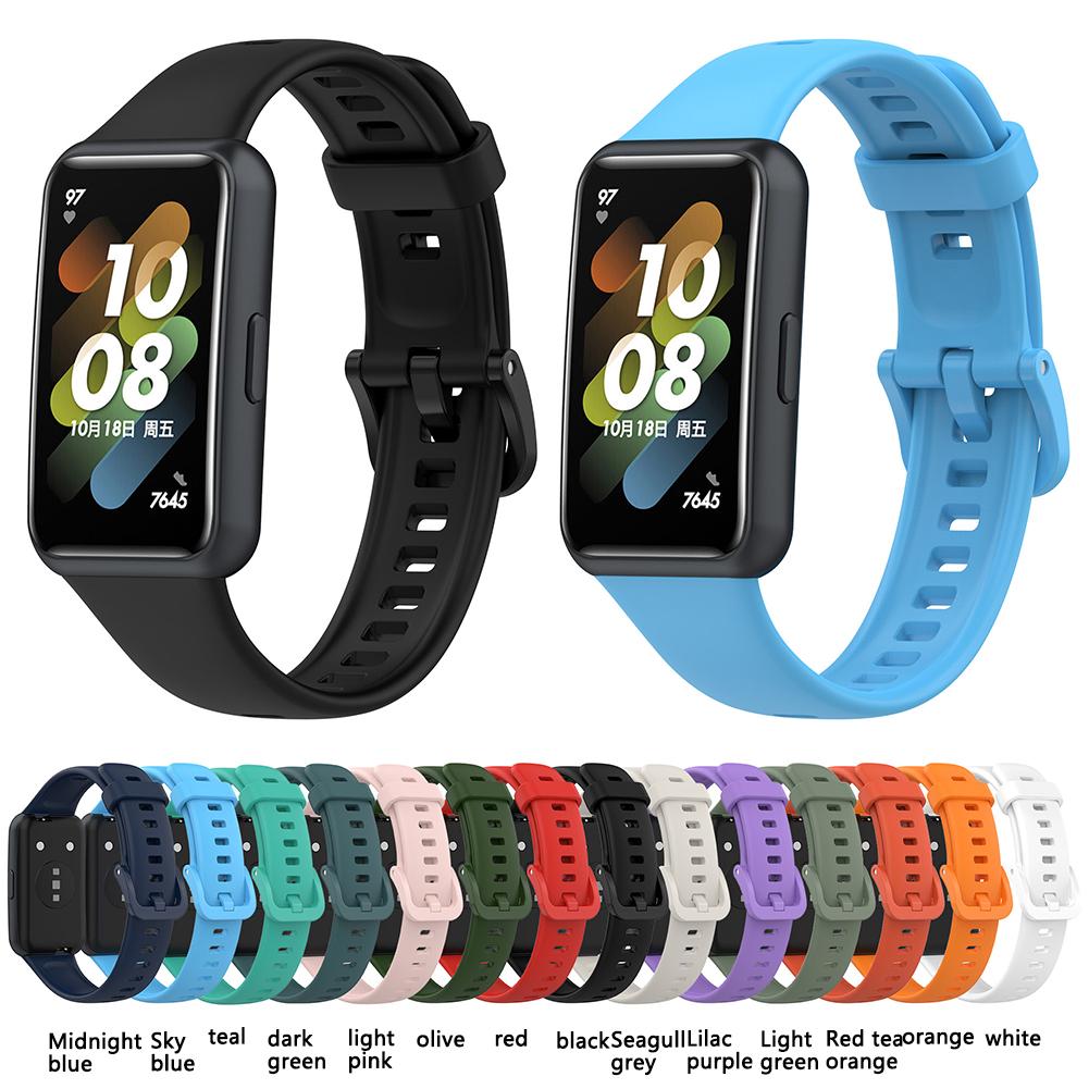 Rubber Strap Colored Adjustable Watch Band Soft Waterproof Replacement Wristband Compatible For Huawei Band 7