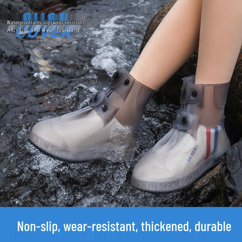 Huse impermeabile antiderapante din silicon pentru cizme de ploaie - Îngroșate, rezistente la uzură, protecție unisex pentru picioare pentru zilele ploioase