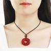 Red Agate Pixiu Peace Buckle Pendant Necklace