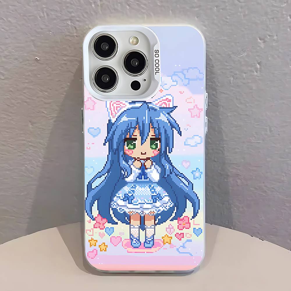K-Konata Izumi Glücksstern S Handyhülle Für iPhone 17,16,15,14,13,12,11,Pro,Max,Plus,SE,Air,Mini Anti-Fall Weißer Stoßfänger