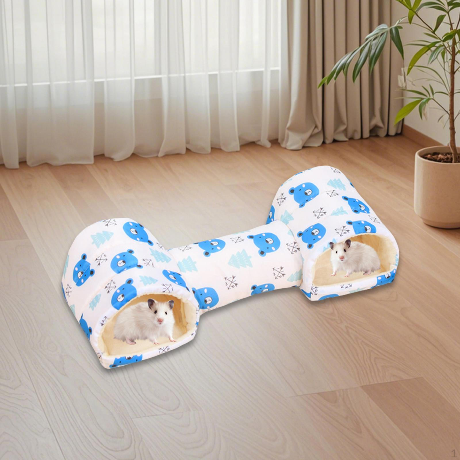 

Кроватка для хомяка Индия, мягкая, удобная, домик для маленьких животных, туннель для кроликов, для мышей синий