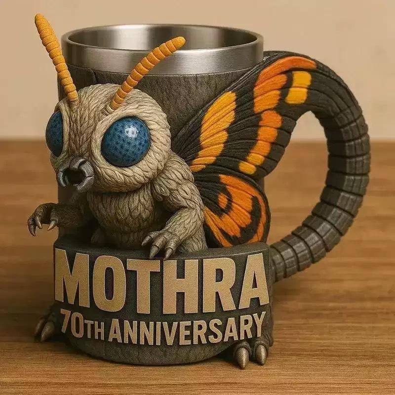 6 Types Godzilla Anime Peripheral Model Ornament Water Cup Godzilla 70th Anniversary 3D Resin Mug Cartoon Coffee Cups Kids Gift