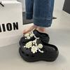 2025 Summer New High-value Flower Hole Shoes Wear Non-slip, Step On Shit Feeling Bag Head and Pedal Cool Slippers Women