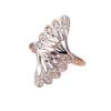 Vintage Ethnischer Pfauenfeder Hohlring für Damen Übertriebener Persönlichkeits-Offener Zeigefingerring Vielseitiger Schmuck