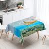 Cute Sea Turtle Underwater World Tablecloth Camping  Party Restaurant Table Decoration Waterproof Kitchen Home Decor