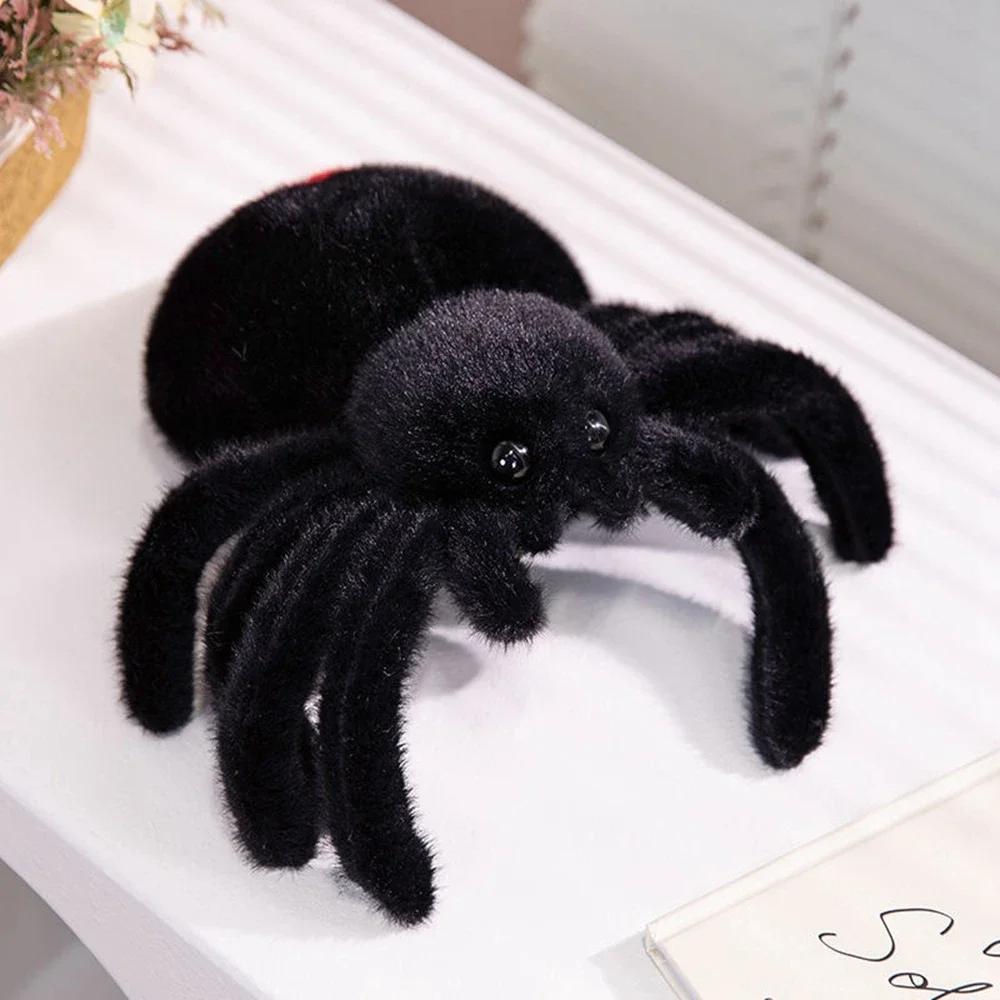 23CM Artificial Spider Doll Insect Cute Funny Plush Toy Funny Black Spider Throw Pillow Boy Prank Doll Gift For Girls