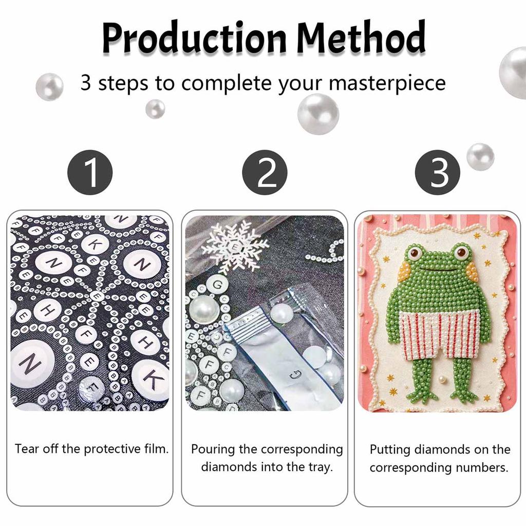 DIY Diamond Painting Kit for Adults and Beginners Sparkling Frog Pearl Art Handmade Home Wall Decor and Gifts