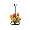 Küchenpapierhalter Metallständer mit Blumenmuster Tulpenform Dekorativer Papierhandtuchspender für die Arbeitsplatte