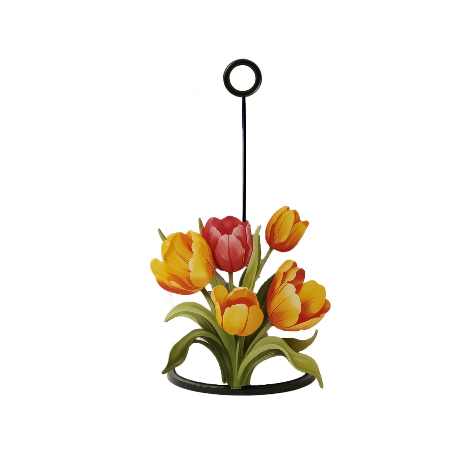 

Kitchen Paper Towel Holder Metal Stand with Floral Design Tulip Shape Decorative Paper Towel Dispenser for Countertop Use One Size
