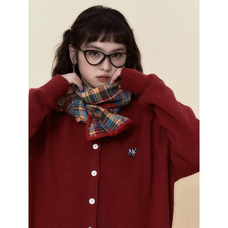 Japanese New Scarf Women's Festival Retro Colorful Plaid Cute Winter Warm Scarf Shawl Korean