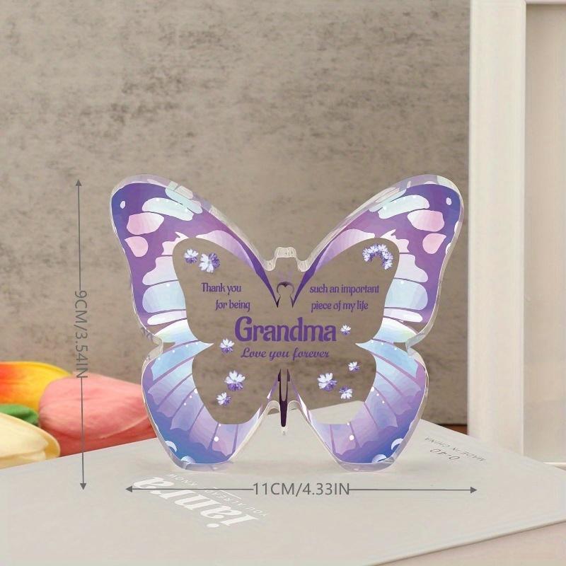 Acrylic Butterfly Plaque - Grandchildren Thank You Gift, Forever Love Decorative Sign for Grandmother, Nurseries, Home Desk Living Room Acrylic Decor