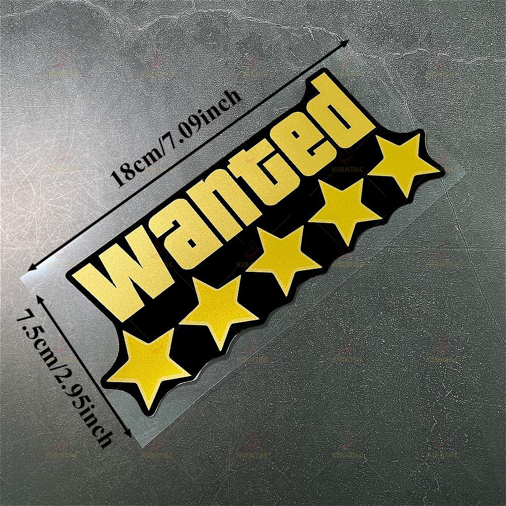 Gold WANTED Motorcycle Sticker for Motorcycle Fuel Tank Tailbox Fairing Car Trunk Scooters Waterproof Universal Vinyl Decals